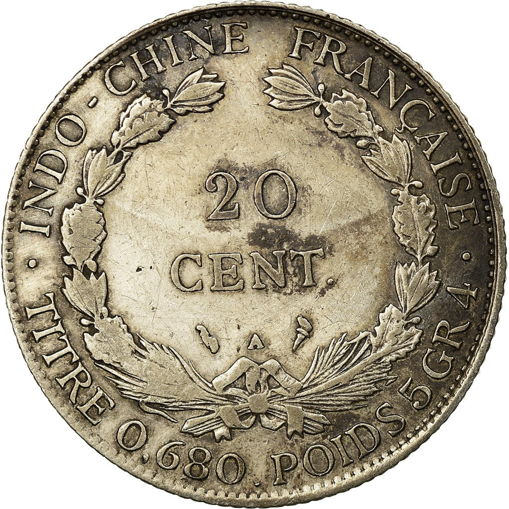 Monnaie, FRENCH INDO-CHINA, 20 Cents, 1928, Paris, TTB, Argent, KM:17.1