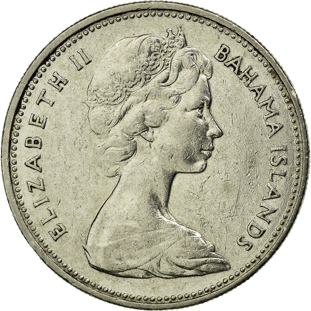 Munten, Bahama's, Elizabeth II, 25 Cents, 1969, Franklin Mint, ZF, Nickel, KM:6