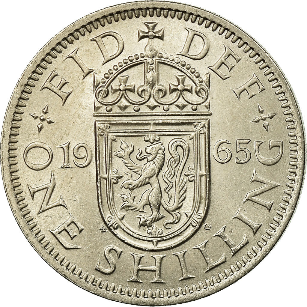 Coin, Great Britain, Elizabeth II, Shilling, 1965, AU(55-58), Copper-nickel