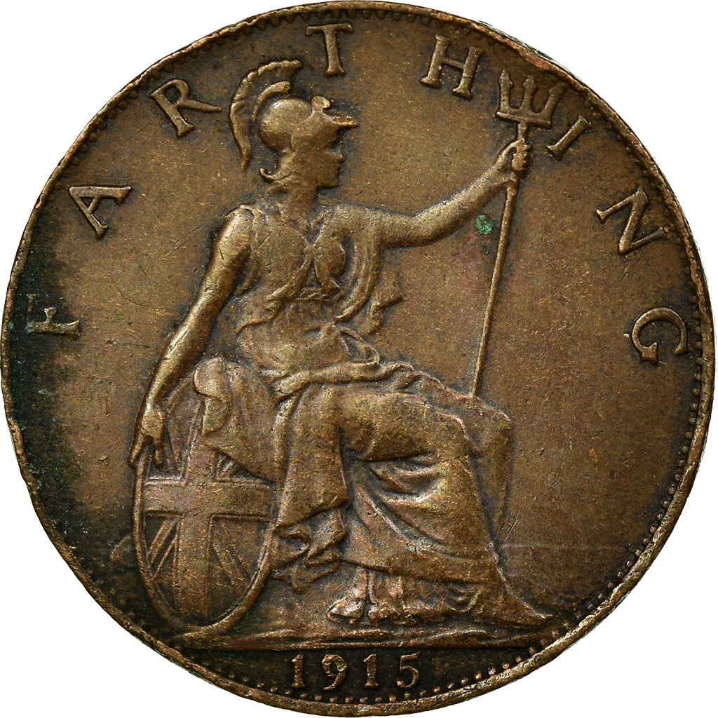 Coin, Great Britain, George V, Farthing, 1915, VF(20-25), Bronze, KM:808.1
