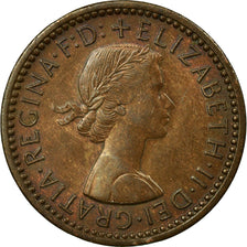 Coin, Great Britain, Elizabeth II, Farthing, 1954, EF(40-45), Bronze, KM:895