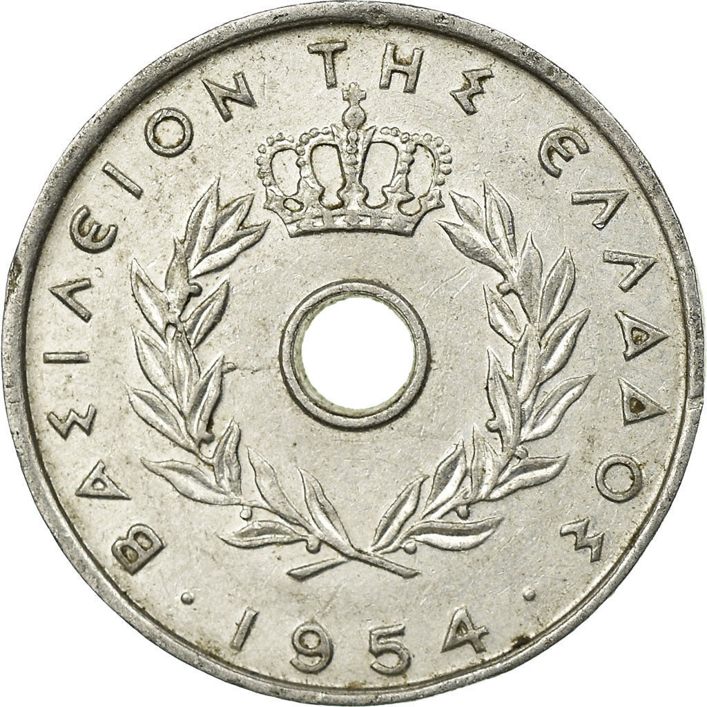Coin, Greece, 5 Lepta, 1954, EF(40-45), Aluminum, KM:77