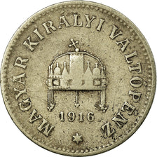 Coin, Hungary, Franz Joseph I, 10 Filler, 1916, VF(30-35), Copper-Nickel-Zinc