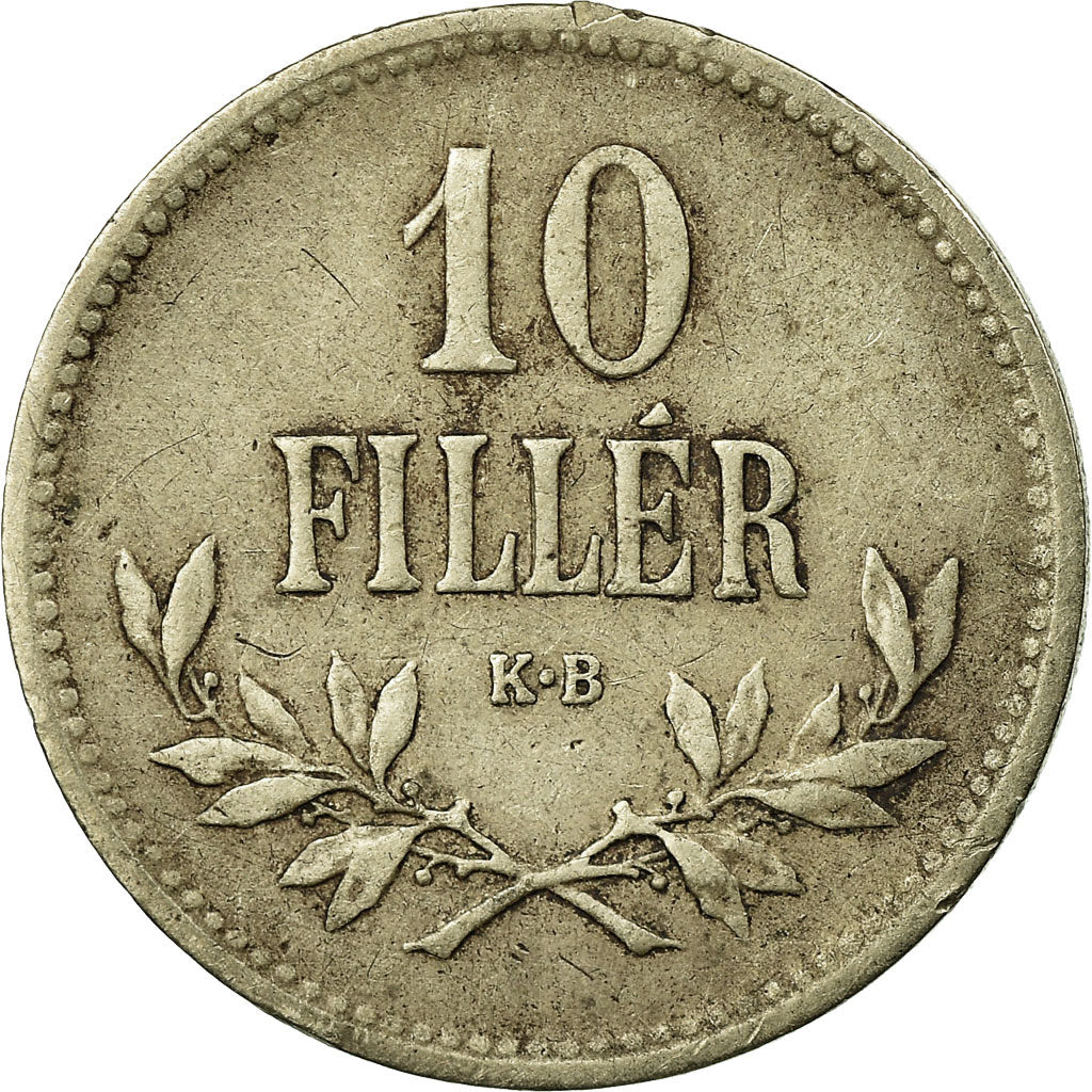 Coin, Hungary, Franz Joseph I, 10 Filler, 1916, VF(30-35), Copper-Nickel-Zinc