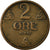 Moneda, Noruega, Haakon VII, 2 Öre, 1946, MBC, Bronce, KM:371
