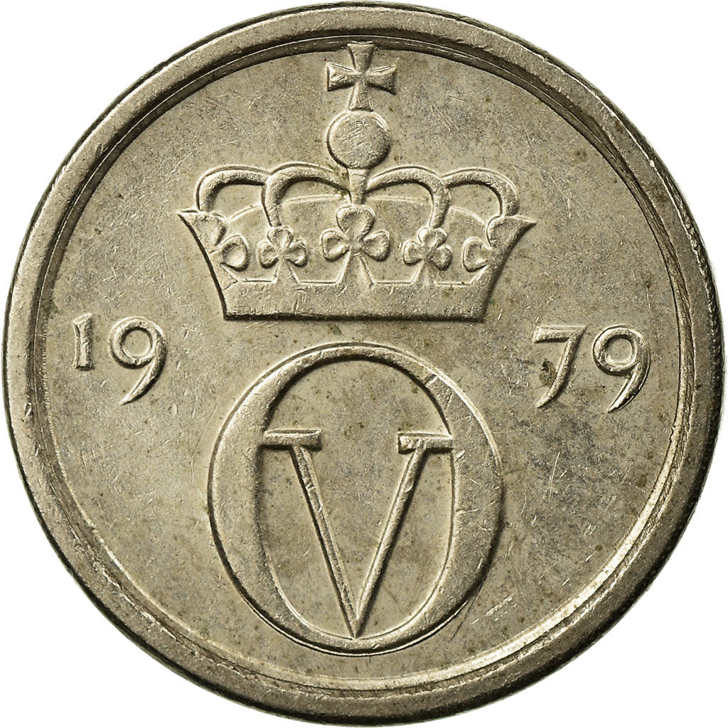 Moneda, Noruega, Olav V, 10 Öre, 1979, MBC, Cobre - níquel, KM:416