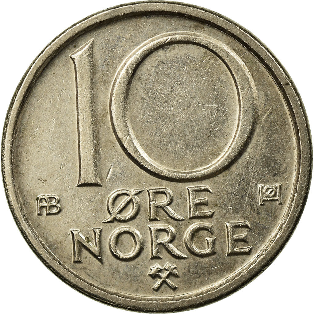 Moneda, Noruega, Olav V, 10 Öre, 1979, MBC, Cobre - níquel, KM:416