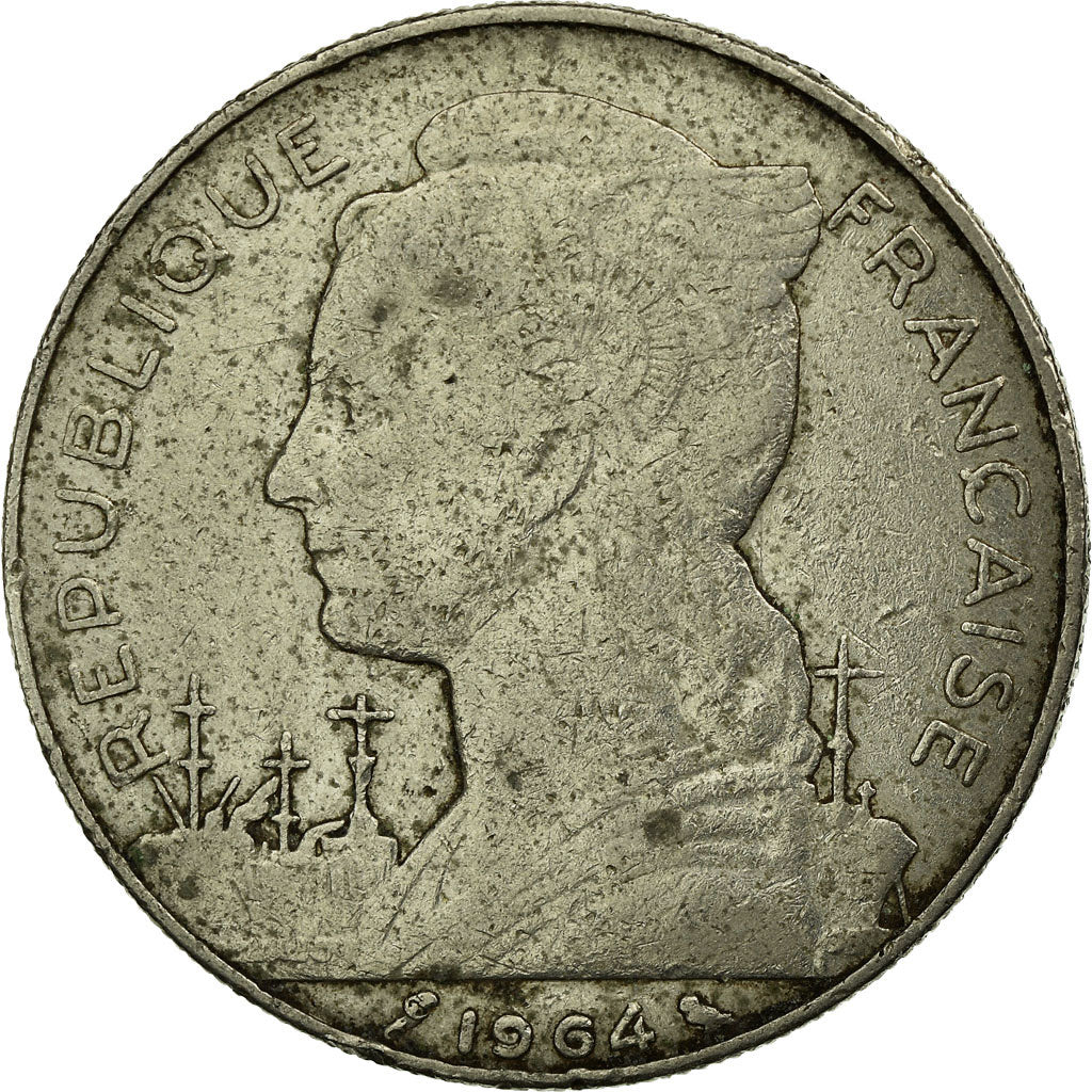 Coin, Réunion, 100 Francs, 1964, VF(20-25), Nickel, KM:13