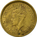 Monnaie, Ceylon, George VI, 50 Cents, 1943, TTB, Nickel-brass, KM:116