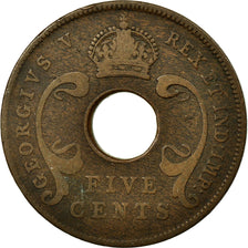 Coin, EAST AFRICA, George V, 5 Cents, 1925, VF(20-25), Bronze, KM:18