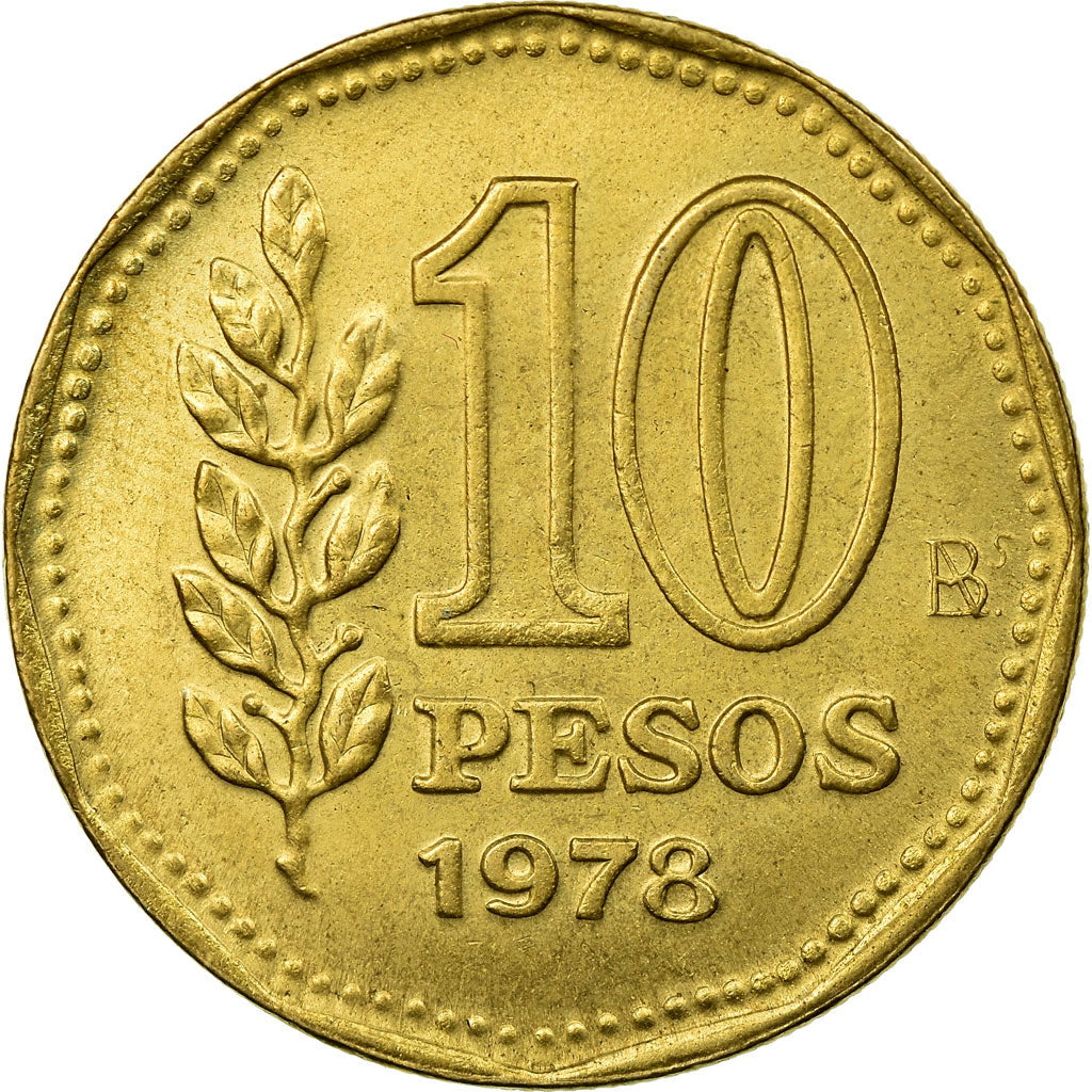 Coin, Argentina, 10 Pesos, 1978, AU(55-58), Aluminum-Bronze, KM:72
