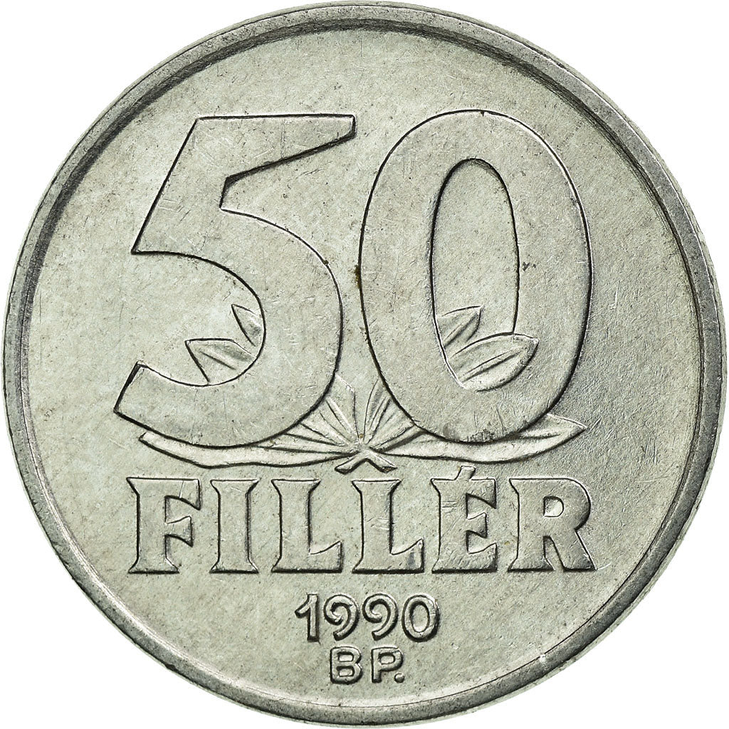 Munten, Hongarije, 50 Fillér, 1990, Budapest, PR, Aluminium, KM:677