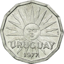 Coin, Uruguay, 2 Centesimos, 1977, Santiago, EF(40-45), Aluminum, KM:72