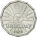 Coin, Uruguay, 2 Centesimos, 1977, Santiago, EF(40-45), Aluminum, KM:72