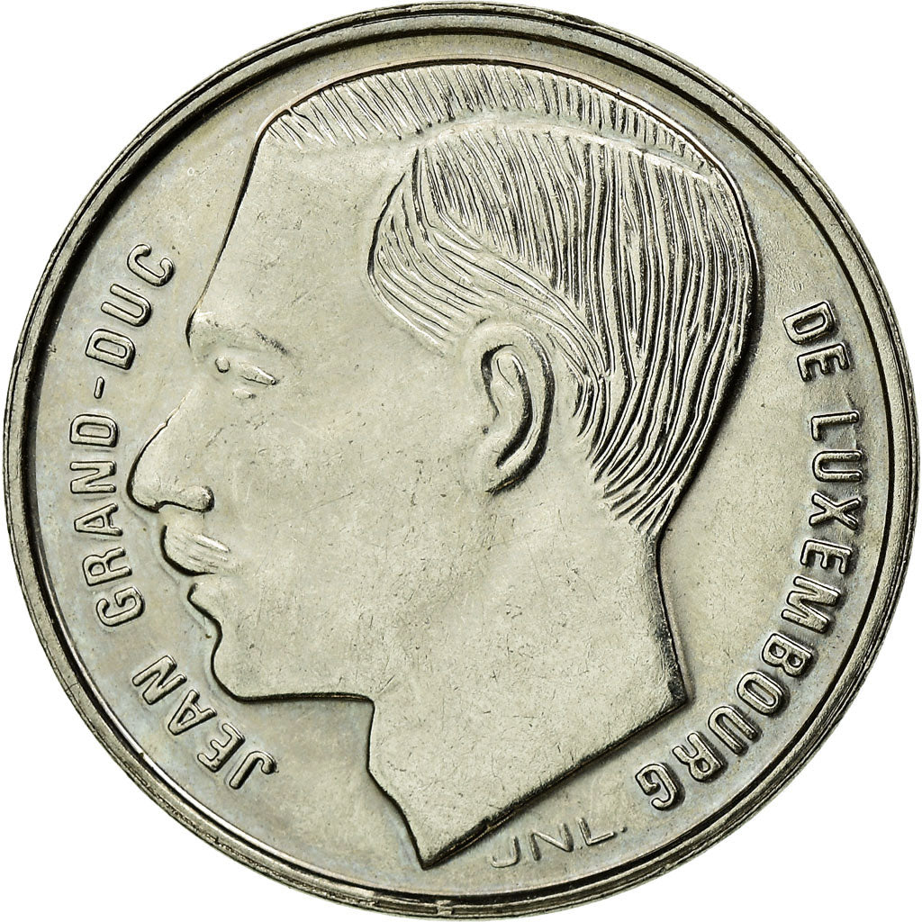 Moeda, Luxemburgo, Jean, Franc, 1991, AU(55-58), Aço Niquelado, KM:63