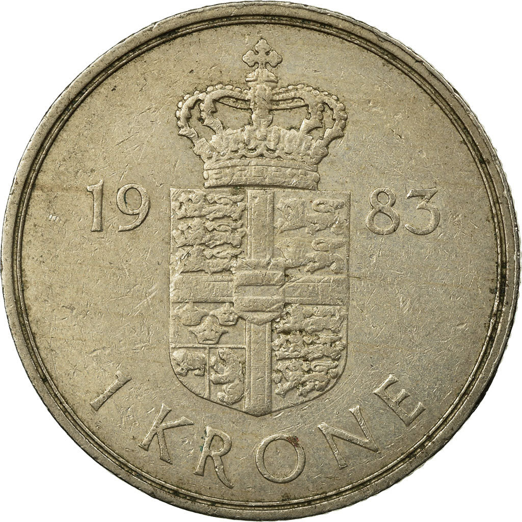 Monnaie, Danemark, Margrethe II, Krone, 1983, Copenhagen, TTB, Copper-nickel