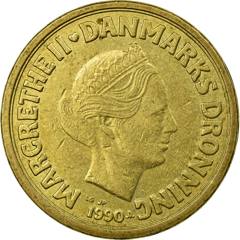 Monnaie, Danemark, Margrethe II, 10 Kroner, 1990, TTB, Aluminum-Bronze, KM:867.2