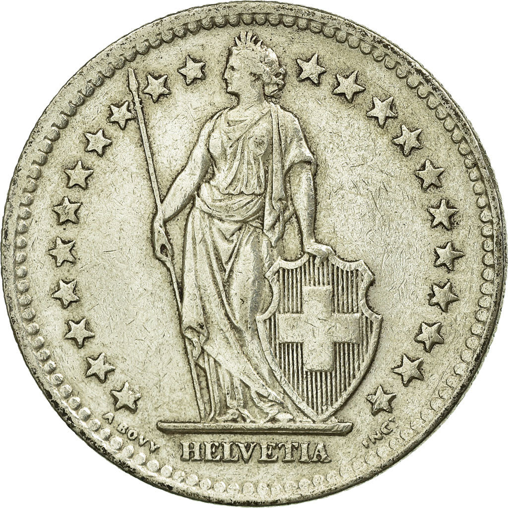 Coin, Switzerland, 2 Francs, 1948, Bern, EF(40-45), Silver, KM:21