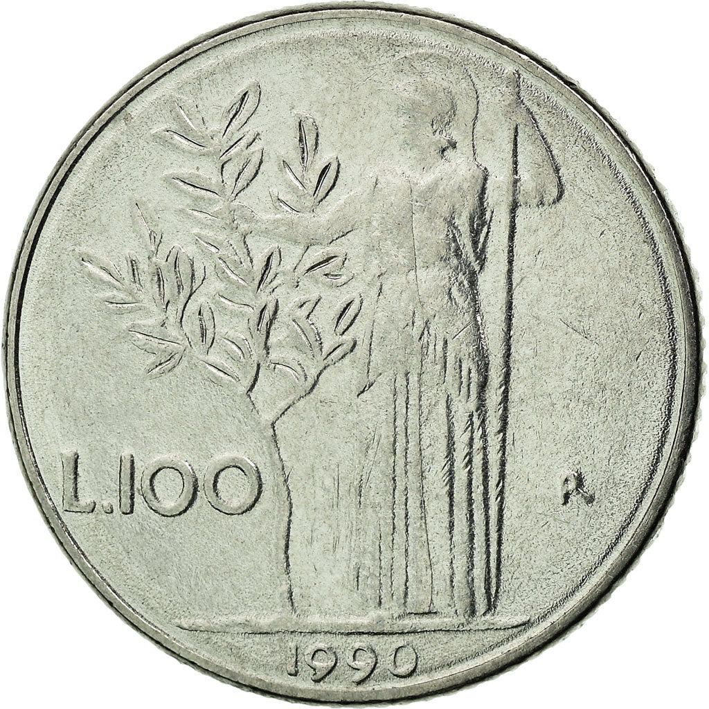 Moneta, Italia, 100 Lire, 1990, Rome, BB, Acciaio inossidabile, KM:96.2