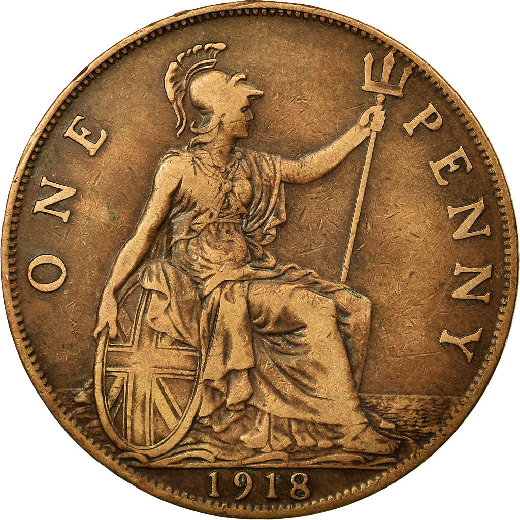 Coin, Great Britain, George V, Penny, 1918, EF(40-45), Bronze, KM:810