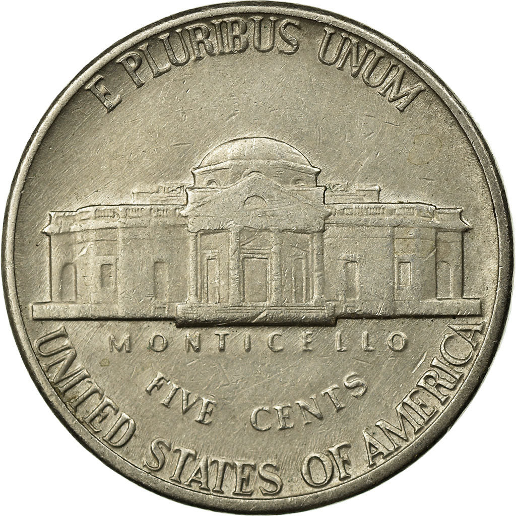 Coin, United States, Jefferson Nickel, 5 Cents, 1977, U.S. Mint, Denver