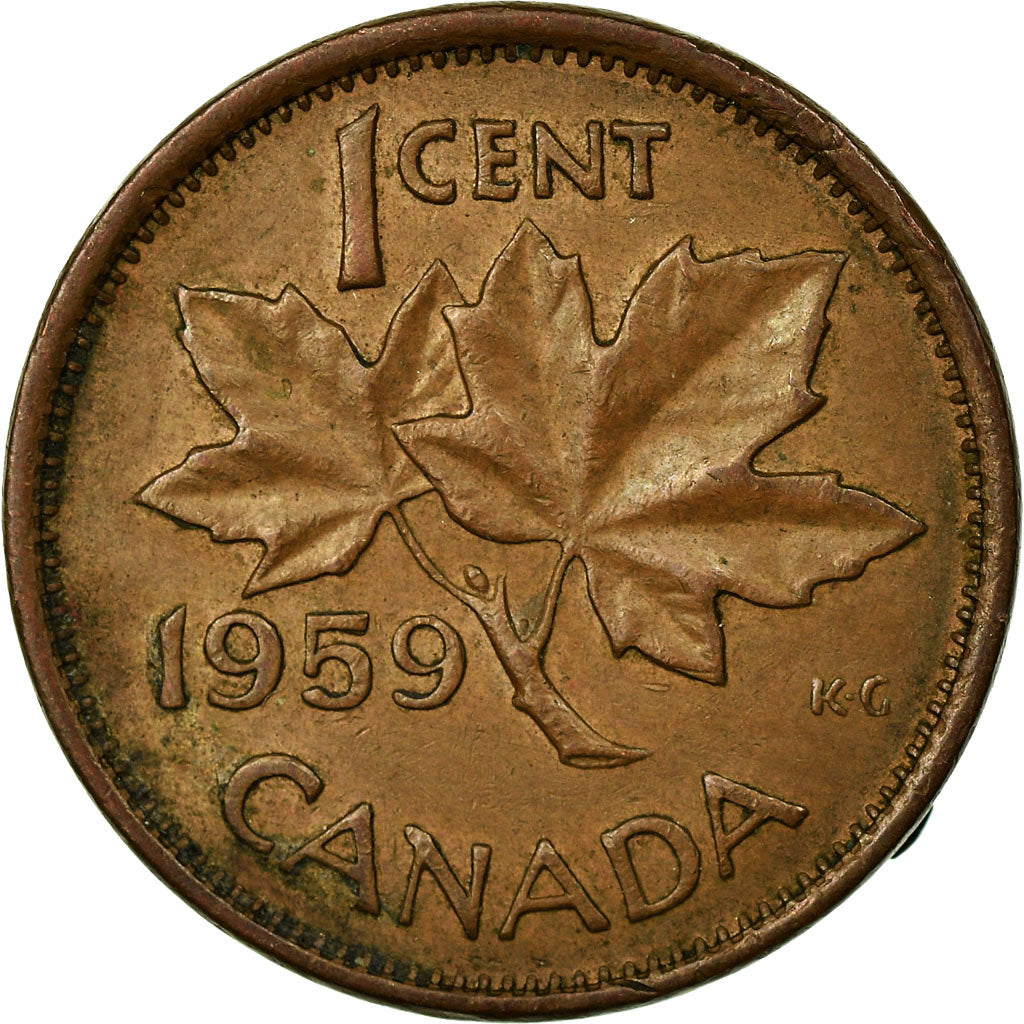 Moneta, Canada, Elizabeth II, Cent, 1959, Royal Canadian Mint, Ottawa, BB