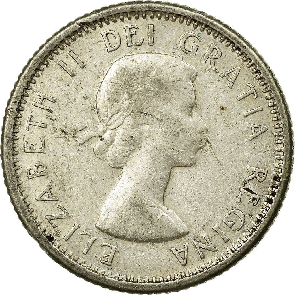 Coin, Canada, Elizabeth II, 10 Cents, 1961, Royal Canadian Mint, Ottawa