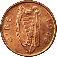 Moneta, REPUBLIKA IRLANDII, Penny, 1988, EF(40-45), Miedź platerowana stalą