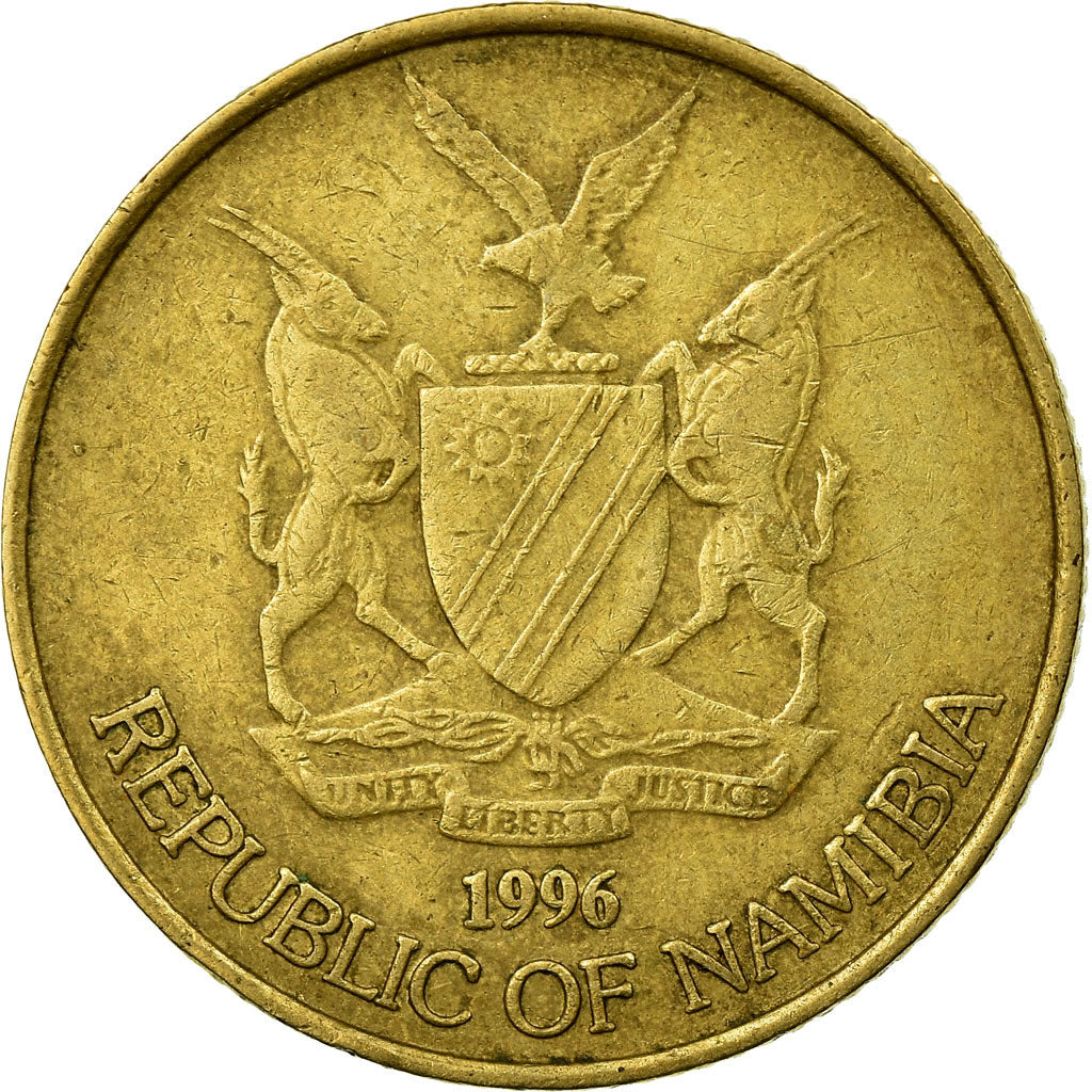 Moneta, Namibia, Dollar, 1996, EF(40-45), Mosiądz, KM:4