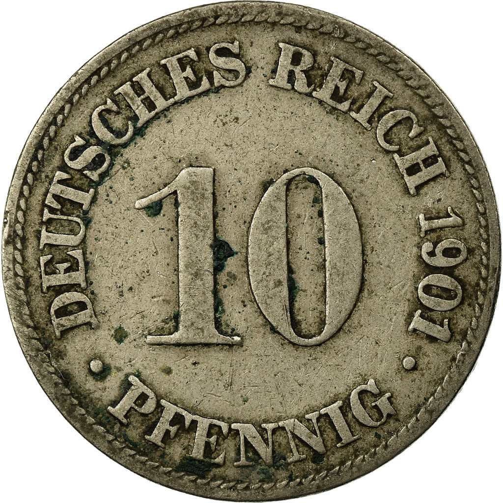 Moeda, ALEMANHA - IMPÉRIO, Wilhelm II, 10 Pfennig, 1901, Munich, VF(30-35)