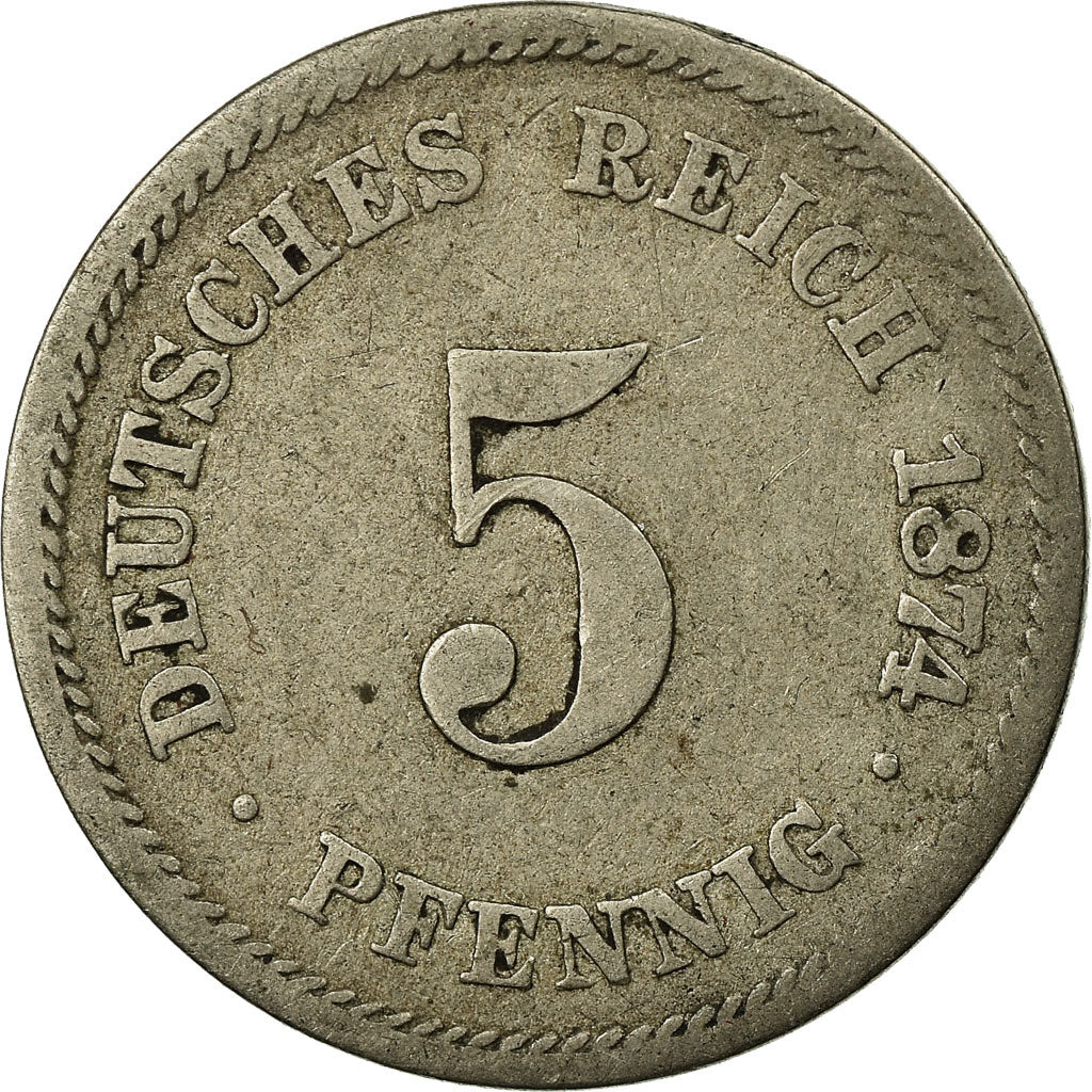Coin, GERMANY - EMPIRE, Wilhelm I, 5 Pfennig, 1874, Berlin, VF(20-25)