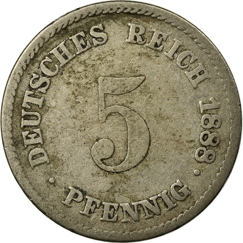 Moneta, GERMANIA - IMPERO, Wilhelm I, 5 Pfennig, 1888, Muldenhütten, MB