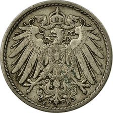 Monnaie, GERMANY - EMPIRE, Wilhelm II, 5 Pfennig, 1909, Muldenhütten, TB+