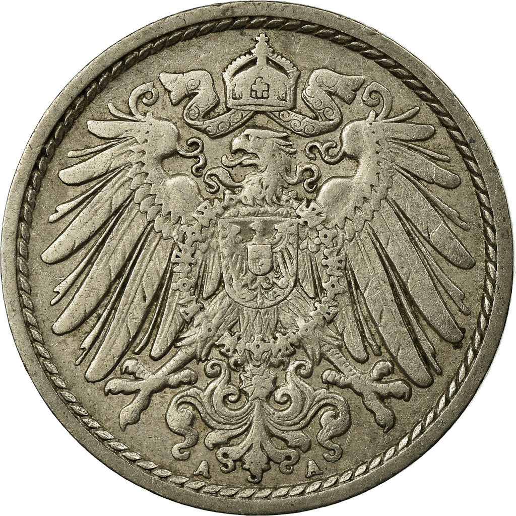Moeda, ALEMANHA - IMPÉRIO, Wilhelm II, 5 Pfennig, 1912, Berlin, VF(30-35)
