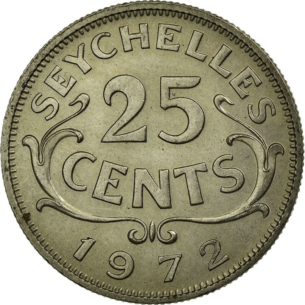 Coin, Seychelles, 25 Cents, 1972, EF(40-45), Copper-nickel, KM:11