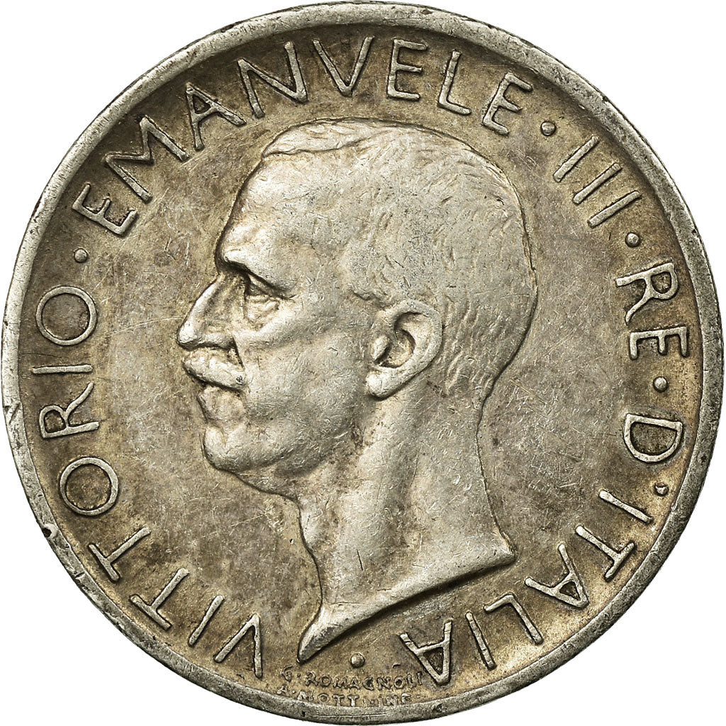 Coin, Italy, Vittorio Emanuele III, 5 Lire, 1927, Rome, EF(40-45), Silver