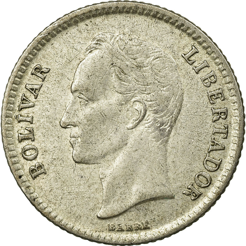 Coin, Venezuela, 25 Centimos, 1954, EF(40-45), Silver, KM:35