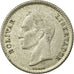 Coin, Venezuela, 25 Centimos, 1954, EF(40-45), Silver, KM:35
