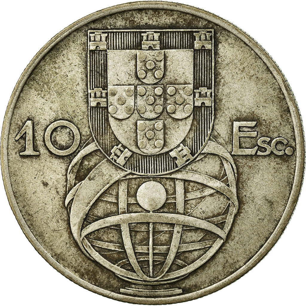 Coin, Portugal, 10 Escudos, 1954, EF(40-45), Silver, KM:586