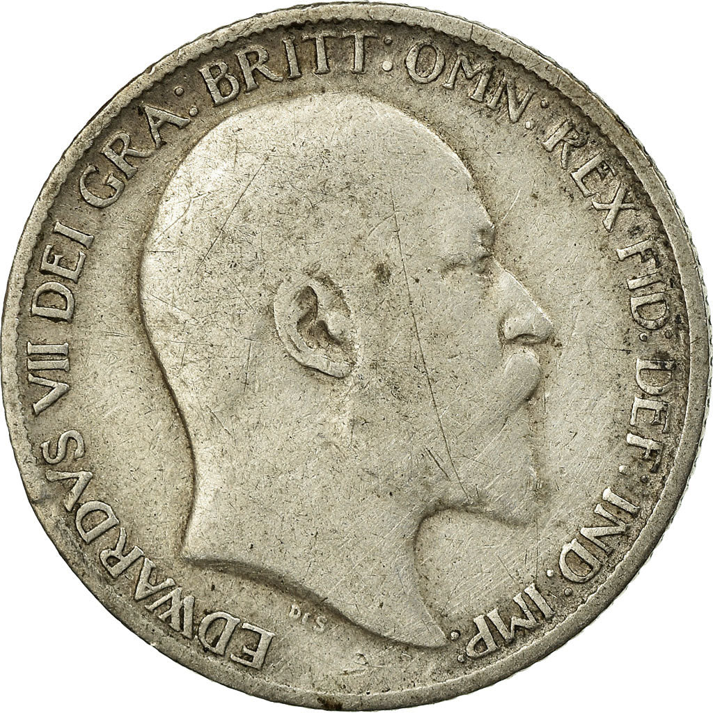 Coin, Great Britain, Edward VII, 6 Pence, 1909, VF(20-25), Silver, KM:799