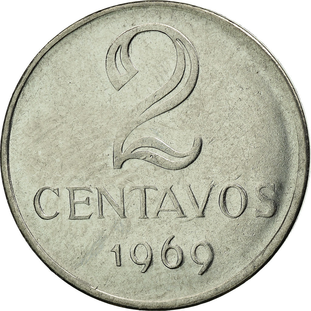 Monnaie, Brésil, 2 Centavos, 1969, TTB, Stainless Steel, KM:576.2