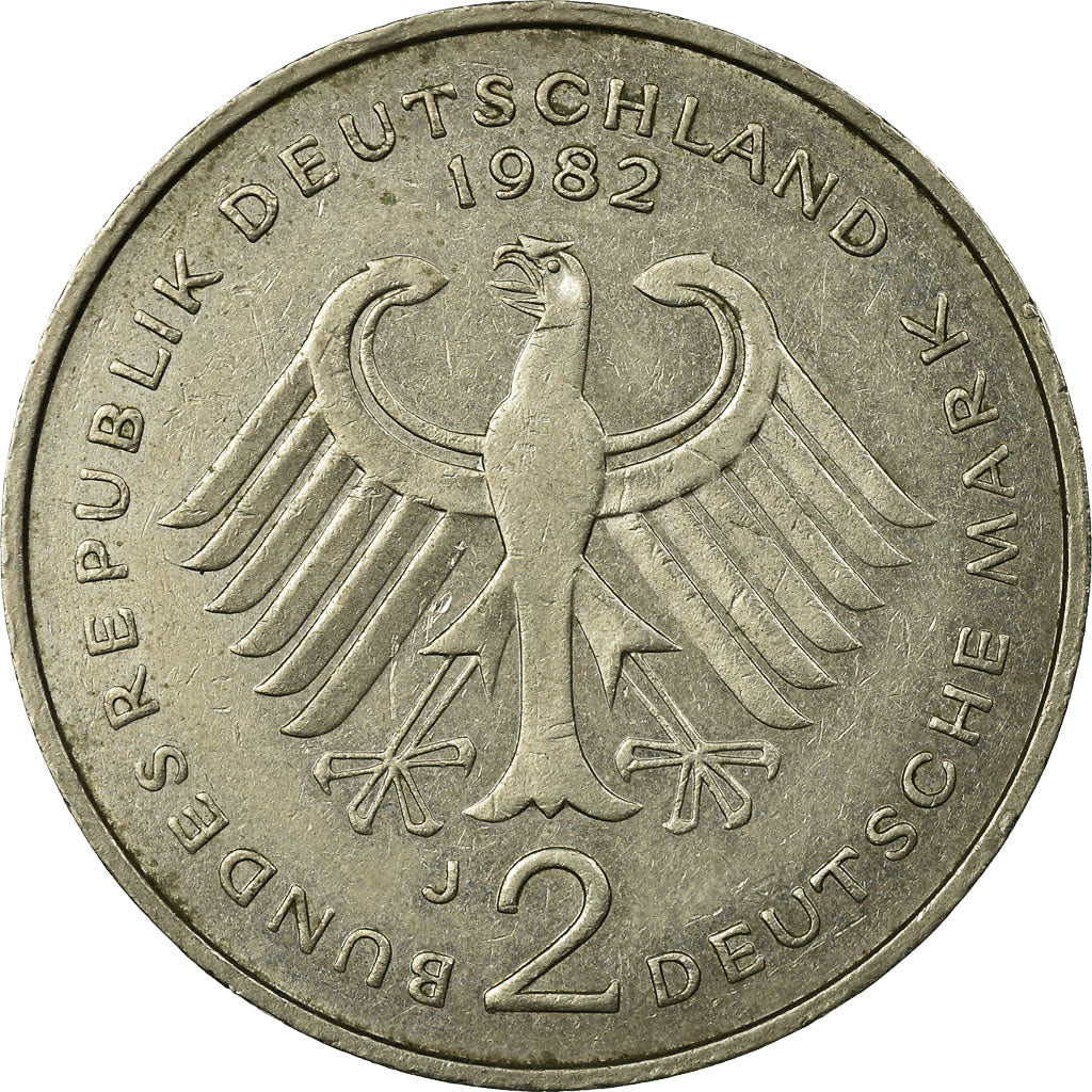 Moneta, GERMANIA - REPUBBLICA FEDERALE, 2 Mark, 1982, Hambourg, BB, Nichel
