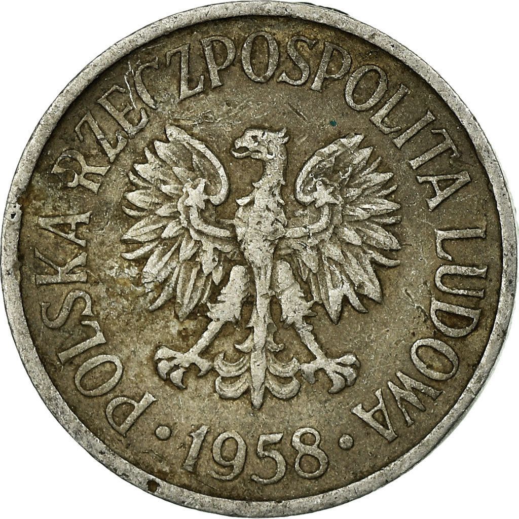 Coin, Poland, 5 Groszy, 1958, Warsaw, VF(30-35), Aluminum, KM:A46