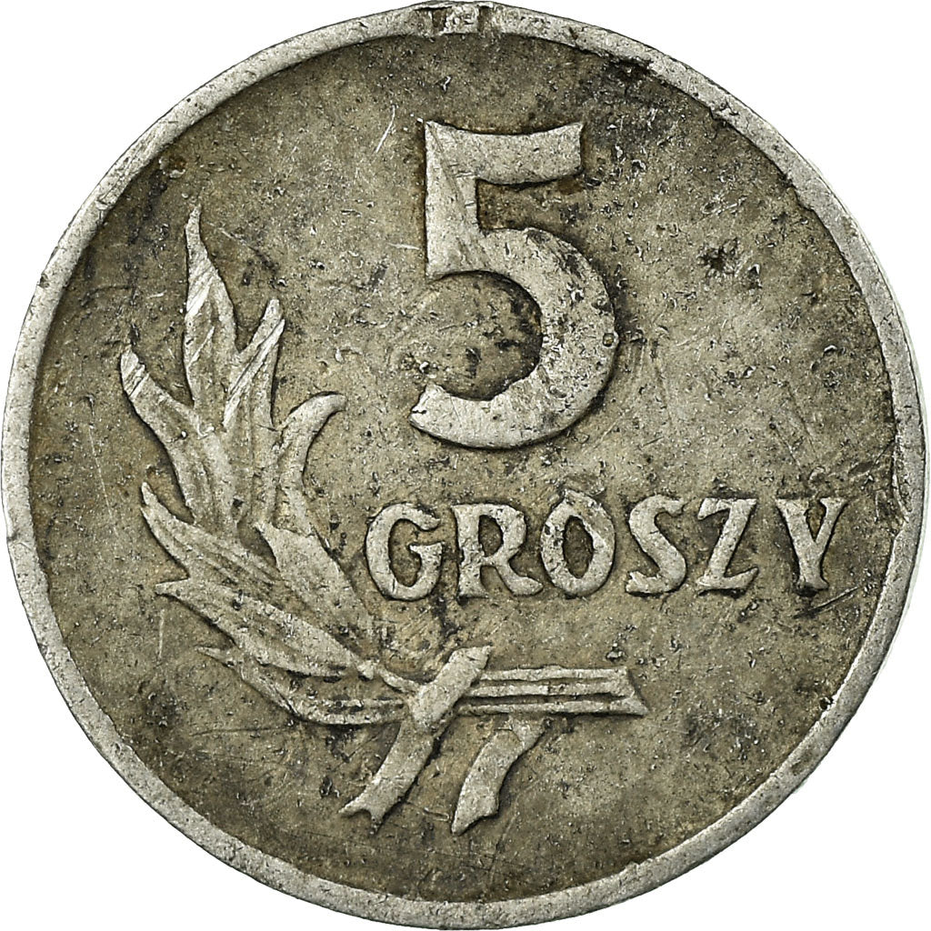 Coin, Poland, 5 Groszy, 1958, Warsaw, VF(30-35), Aluminum, KM:A46