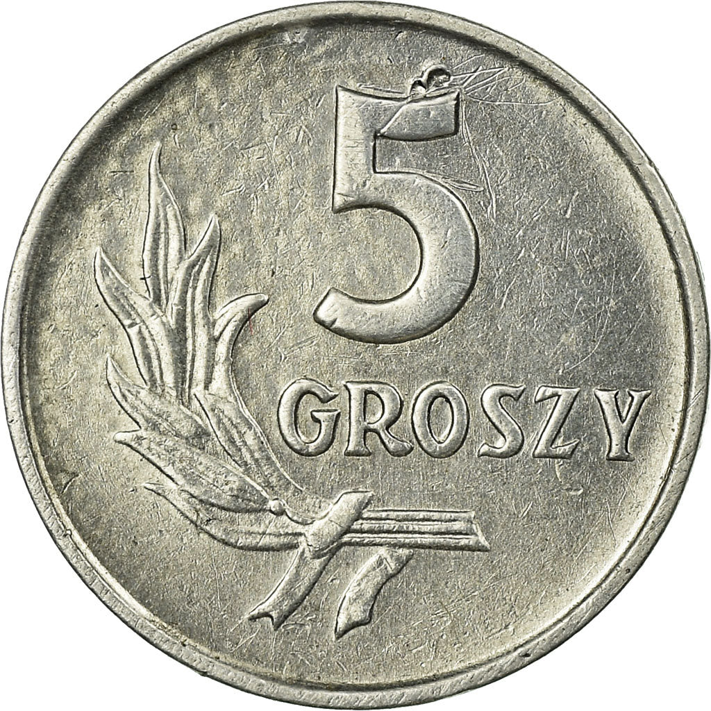 Moneta, Polonia, 5 Groszy, 1968, Warsaw, BB, Alluminio, KM:A46