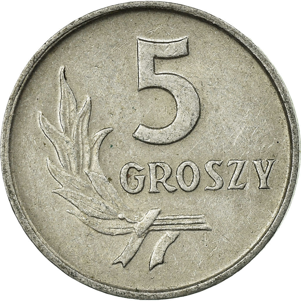 Coin, Poland, 5 Groszy, 1961, Warsaw, EF(40-45), Aluminum, KM:A46