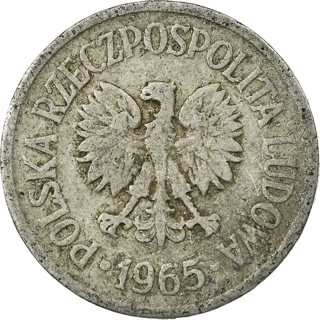 Coin, Poland, 10 Groszy, 1965, Warsaw, VF(30-35), Aluminum, KM:AA47