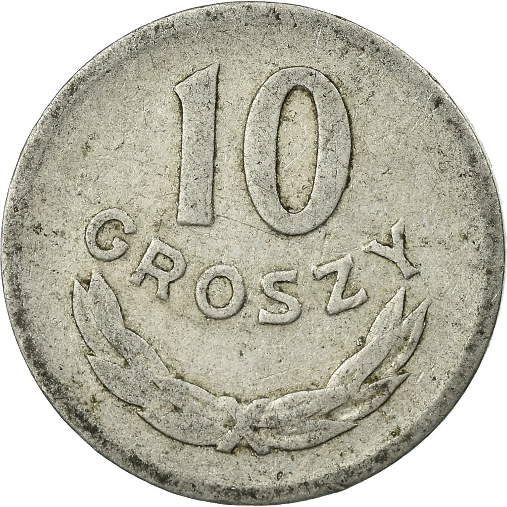 Coin, Poland, 10 Groszy, 1968, Warsaw, VF(20-25), Aluminum, KM:AA47