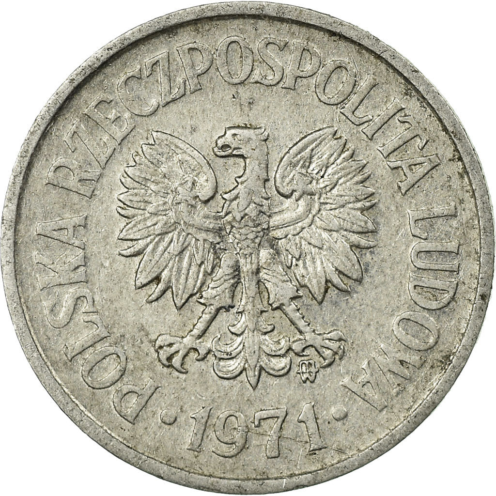Coin, Poland, 10 Groszy, 1971, Warsaw, EF(40-45), Aluminum, KM:AA47