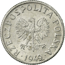 Coin, Poland, 2 Grosze, 1949, EF(40-45), Aluminum, KM:40